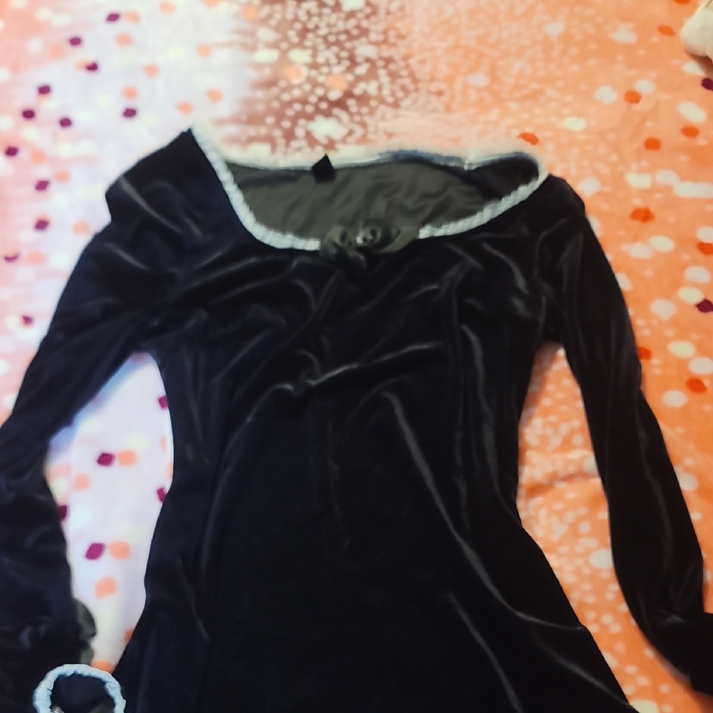 Black dress with white lace